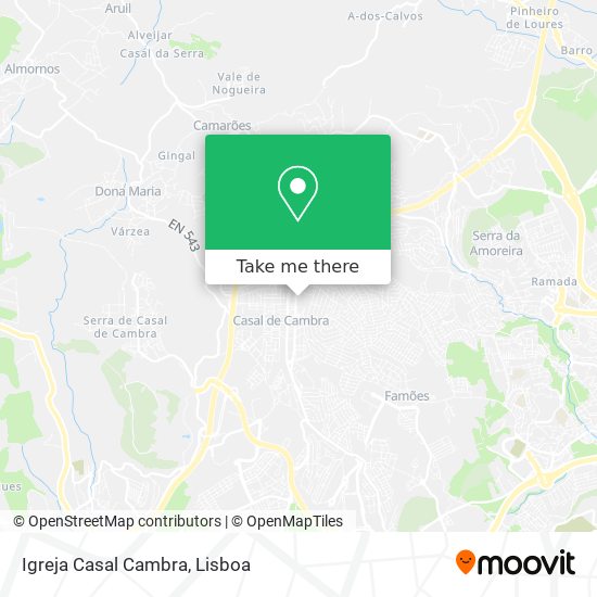 Igreja Casal Cambra mapa