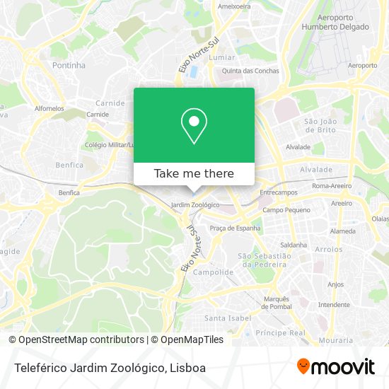 Teleférico Jardim Zoológico mapa