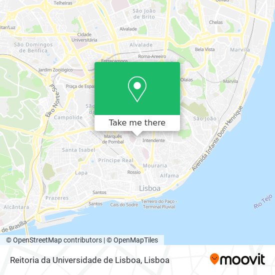 Reitoria da Universidade de Lisboa mapa