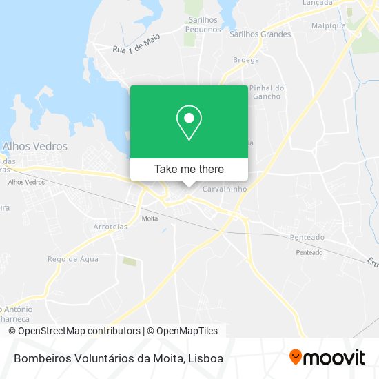 Bombeiros Voluntários da Moita mapa