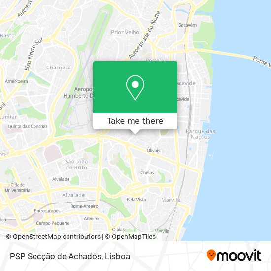 PSP Secção de Achados map