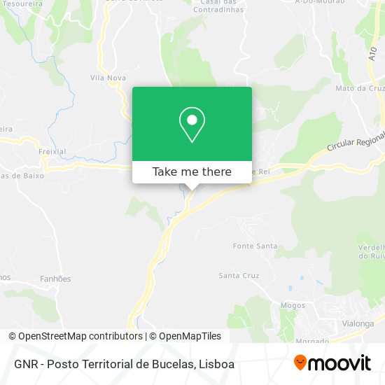 GNR - Posto Territorial de Bucelas map
