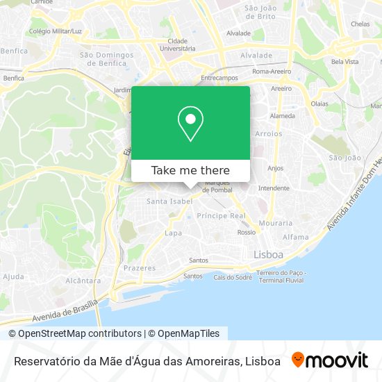 Reservatório da Mãe d'Água das Amoreiras map