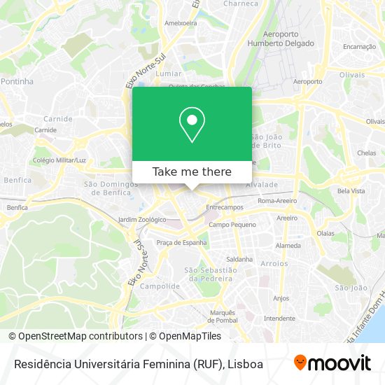 Residência Universitária Feminina (RUF) mapa