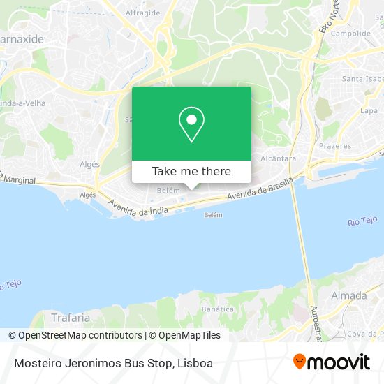 Mosteiro Jeronimos Bus Stop map