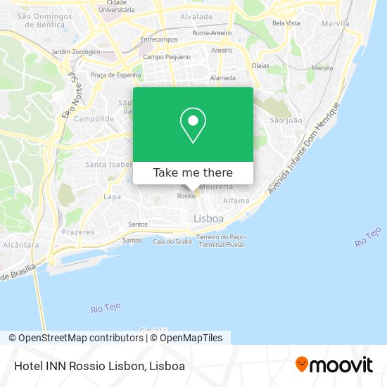 Hotel INN Rossio Lisbon map