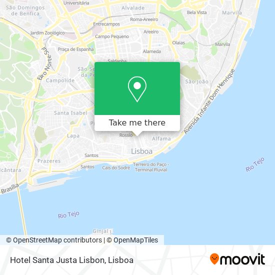 Hotel Santa Justa Lisbon mapa