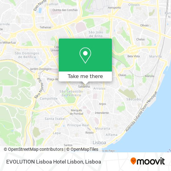 EVOLUTION Lisboa Hotel Lisbon map