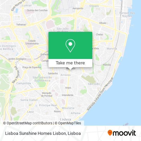 Lisboa Sunshine Homes Lisbon map