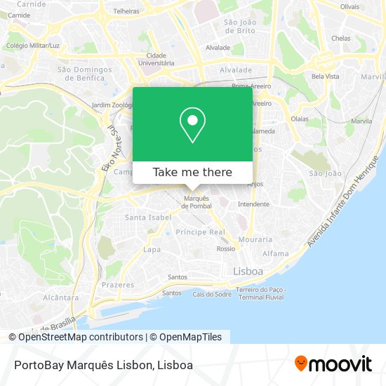 PortoBay Marquês Lisbon mapa
