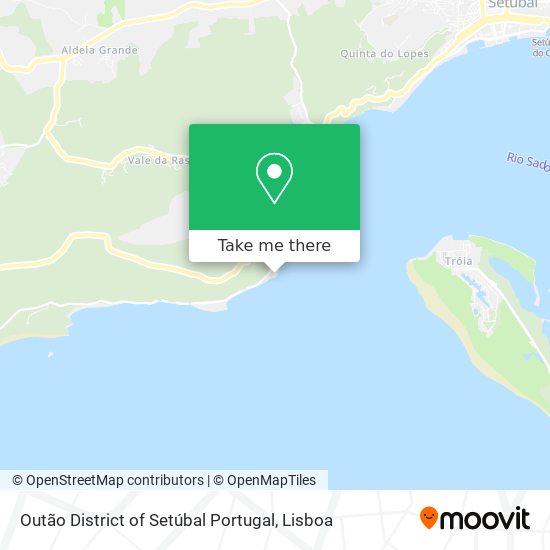 Outão District of Setúbal Portugal map