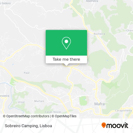 Sobreiro Camping mapa