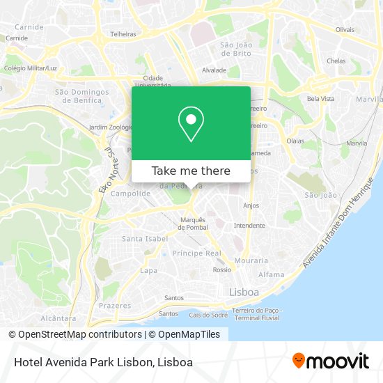 Hotel Avenida Park Lisbon map