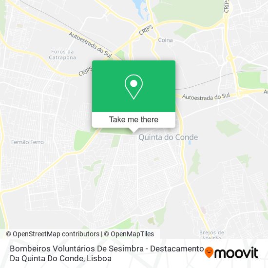 Bombeiros Voluntários De Sesimbra - Destacamento Da Quinta Do Conde map