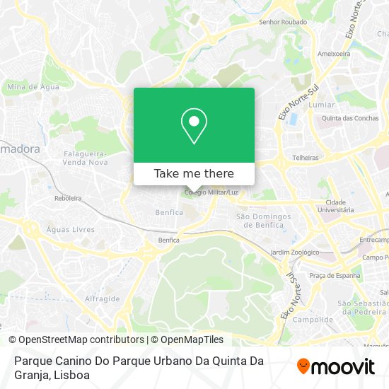 Parque Canino Do Parque Urbano Da Quinta Da Granja mapa