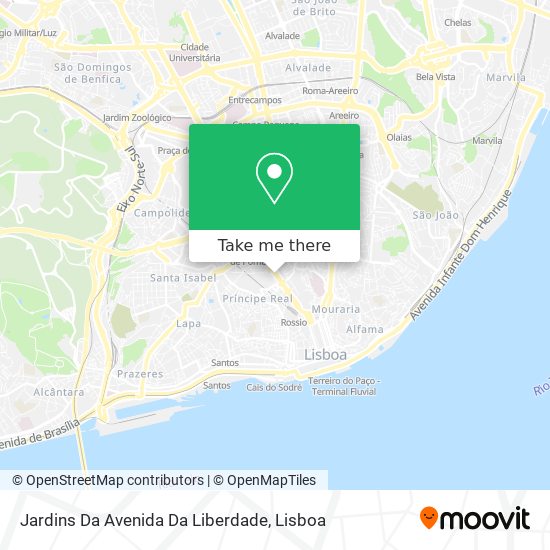 Jardins Da Avenida Da Liberdade map