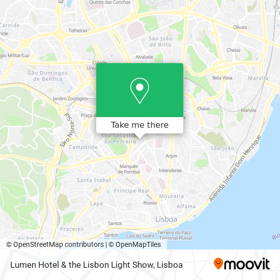 Lumen Hotel & the Lisbon Light Show mapa