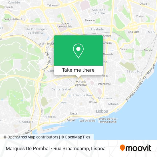 Marquês De Pombal - Rua Braamcamp map