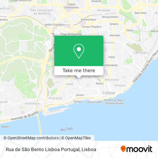 Rua de São Bento Lisboa Portugal mapa