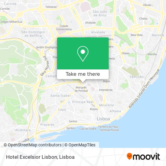 Hotel Excelsior Lisbon map