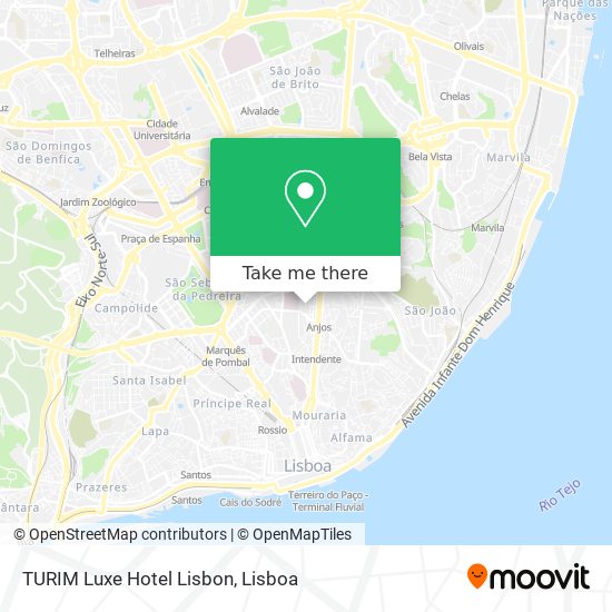 TURIM Luxe Hotel Lisbon map