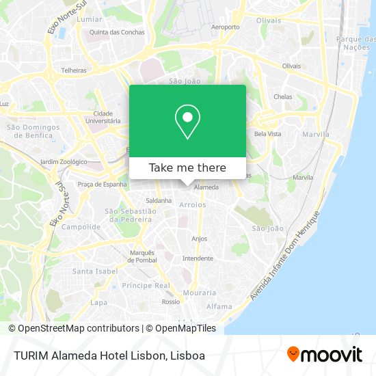 TURIM Alameda Hotel Lisbon map