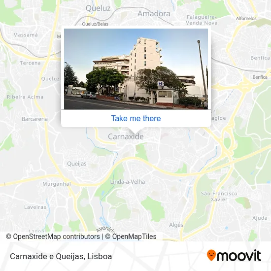 Carnaxide e Queijas map