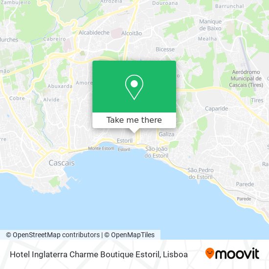 Hotel Inglaterra Charme Boutique Estoril mapa