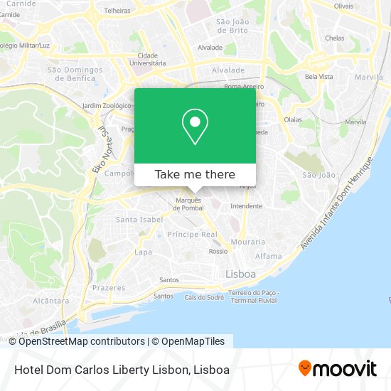 Hotel Dom Carlos Liberty Lisbon mapa