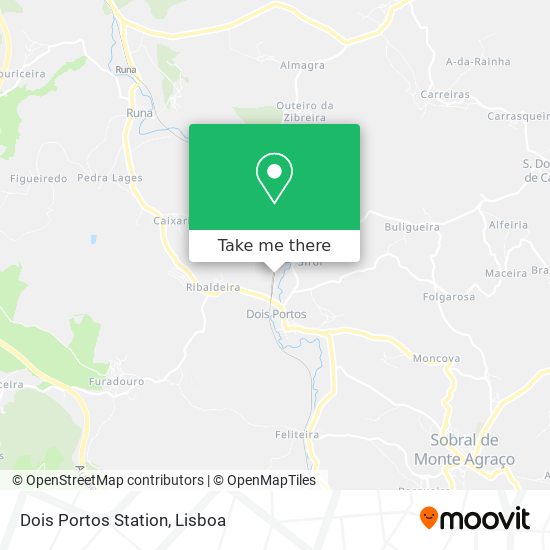 Dois Portos Station mapa