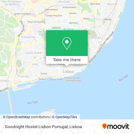 Goodnight Hostel Lisbon Portugal mapa