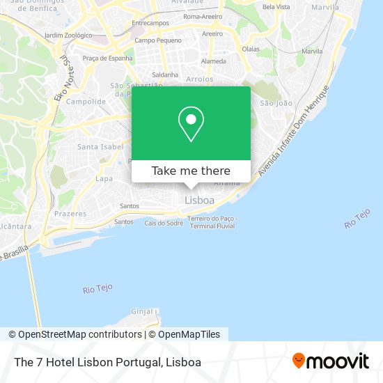 The 7 Hotel Lisbon Portugal map