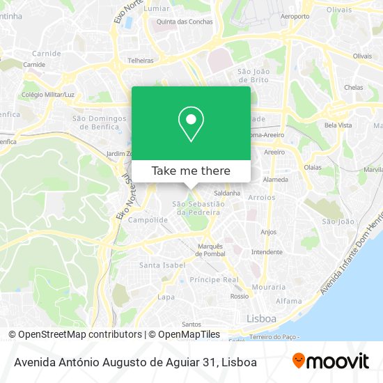Avenida António Augusto de Aguiar 31 mapa