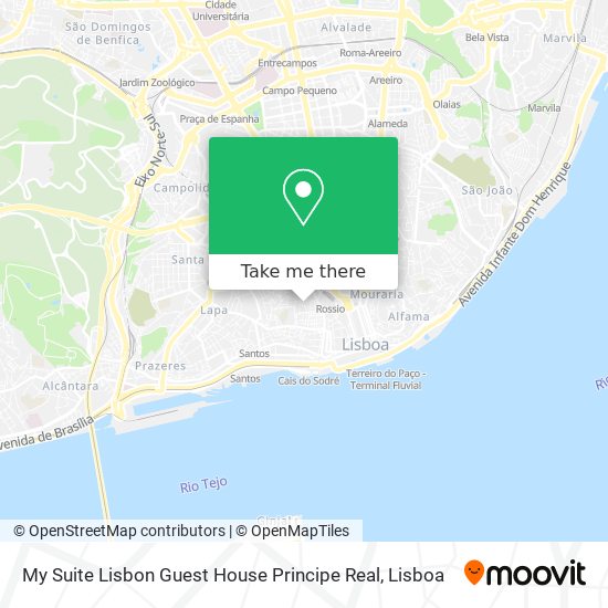 My Suite Lisbon Guest House Principe Real map
