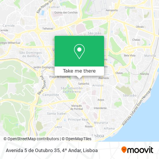 Avenida 5 de Outubro 35, 4º Andar mapa