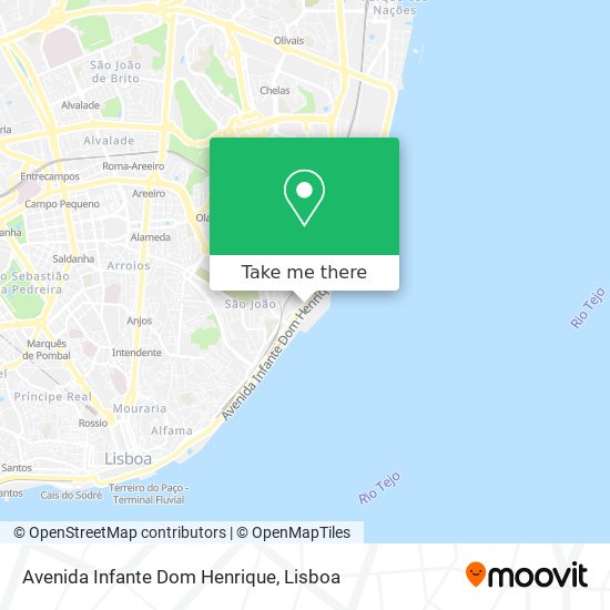 Avenida Infante Dom Henrique mapa