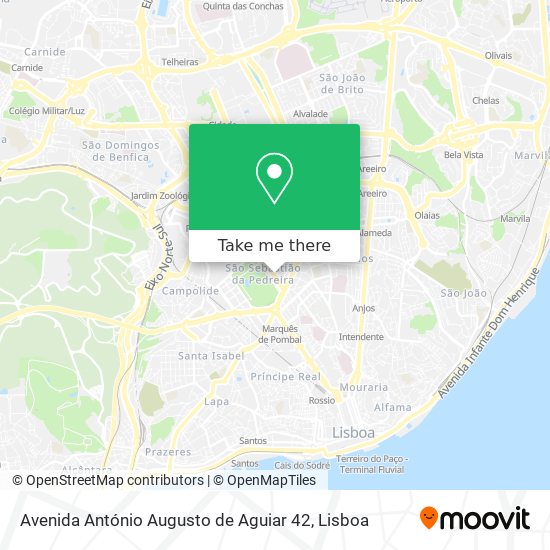 Avenida António Augusto de Aguiar 42 mapa