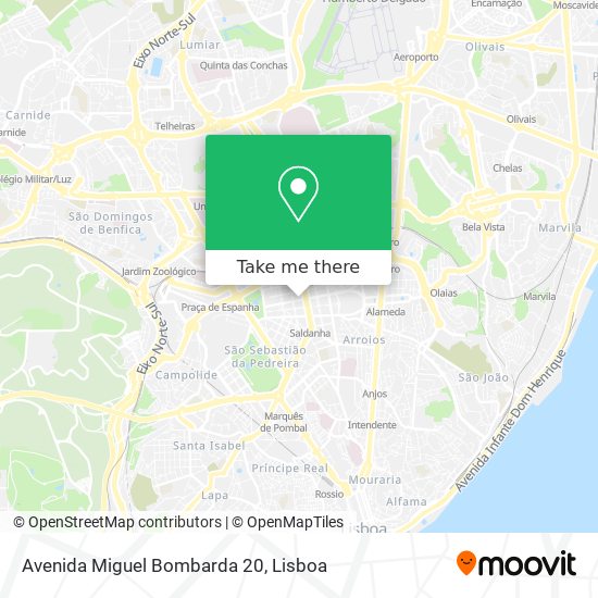 Avenida Miguel Bombarda 20 map