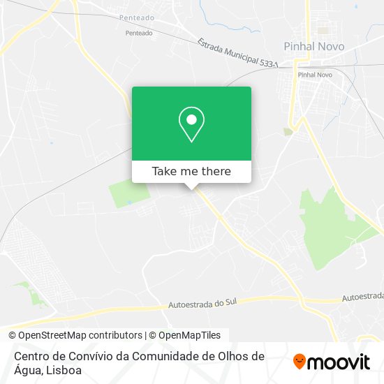 Centro de Convívio da Comunidade de Olhos de Água mapa