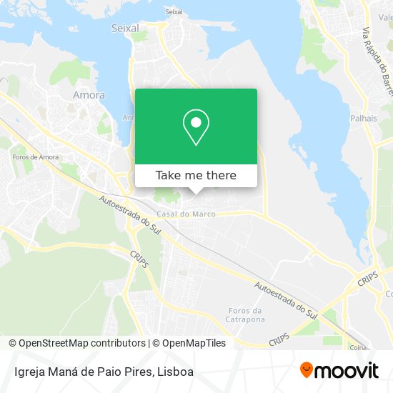 Igreja Maná de Paio Pires mapa
