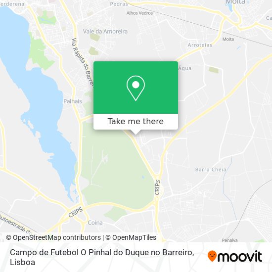 Campo de Futebol O Pinhal do Duque no Barreiro mapa