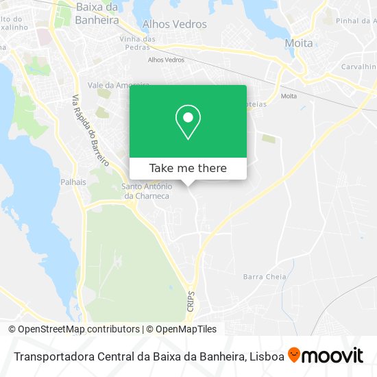 Transportadora Central da Baixa da Banheira mapa