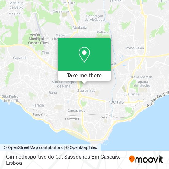 Gimnodesportivo do C.f. Sassoeiros Em Cascais mapa