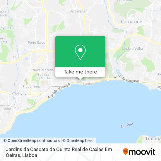 Jardins da Cascata da Quinta Real de Caxias Em Oeiras map