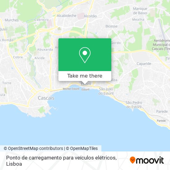 Ponto de carregamento para veículos elétricos mapa