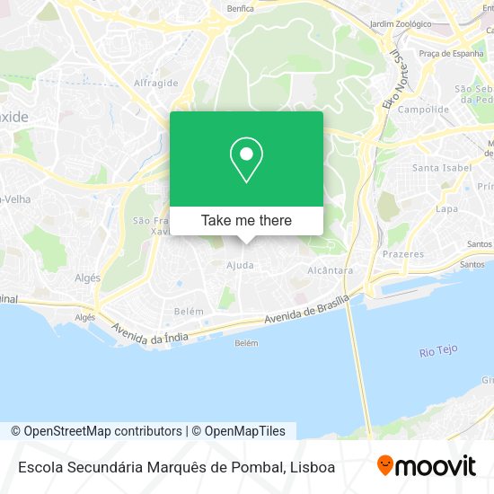 Escola Secundária Marquês de Pombal mapa