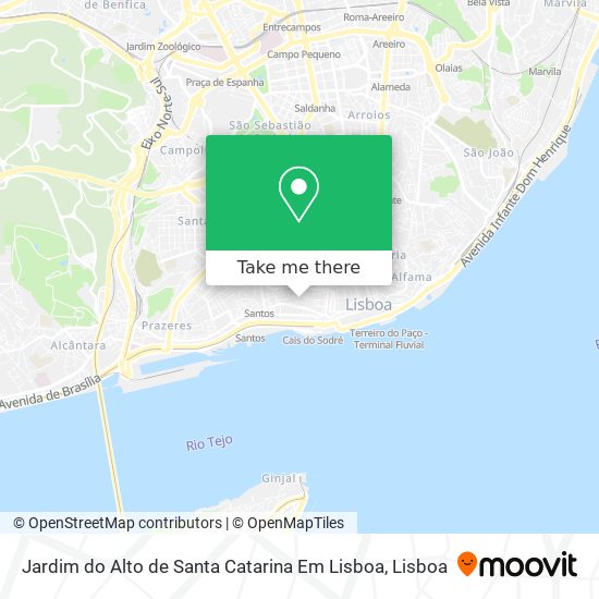 Jardim do Alto de Santa Catarina Em Lisboa mapa