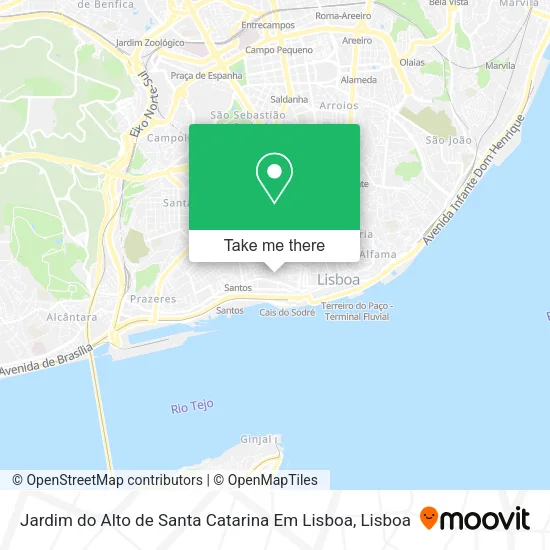 Jardim do Alto de Santa Catarina Em Lisboa map