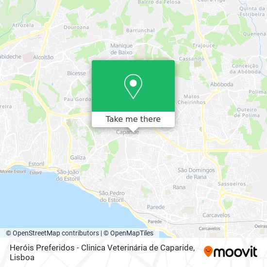 Heróis Preferidos - Clinica Veterinária de Caparide mapa