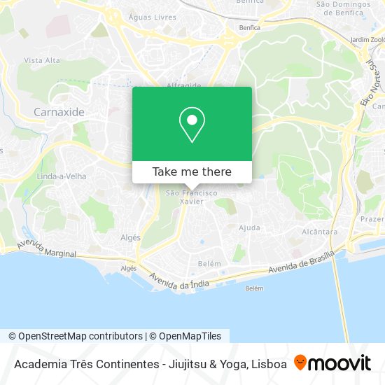 Academia Três Continentes - Jiujitsu & Yoga mapa